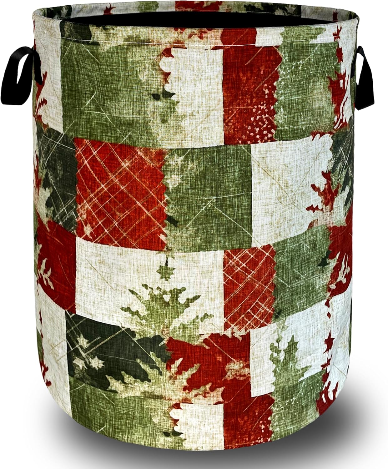 Festive Retro Christmas Tree Laundry Basket - Red Green Collectible 189x165 Inches