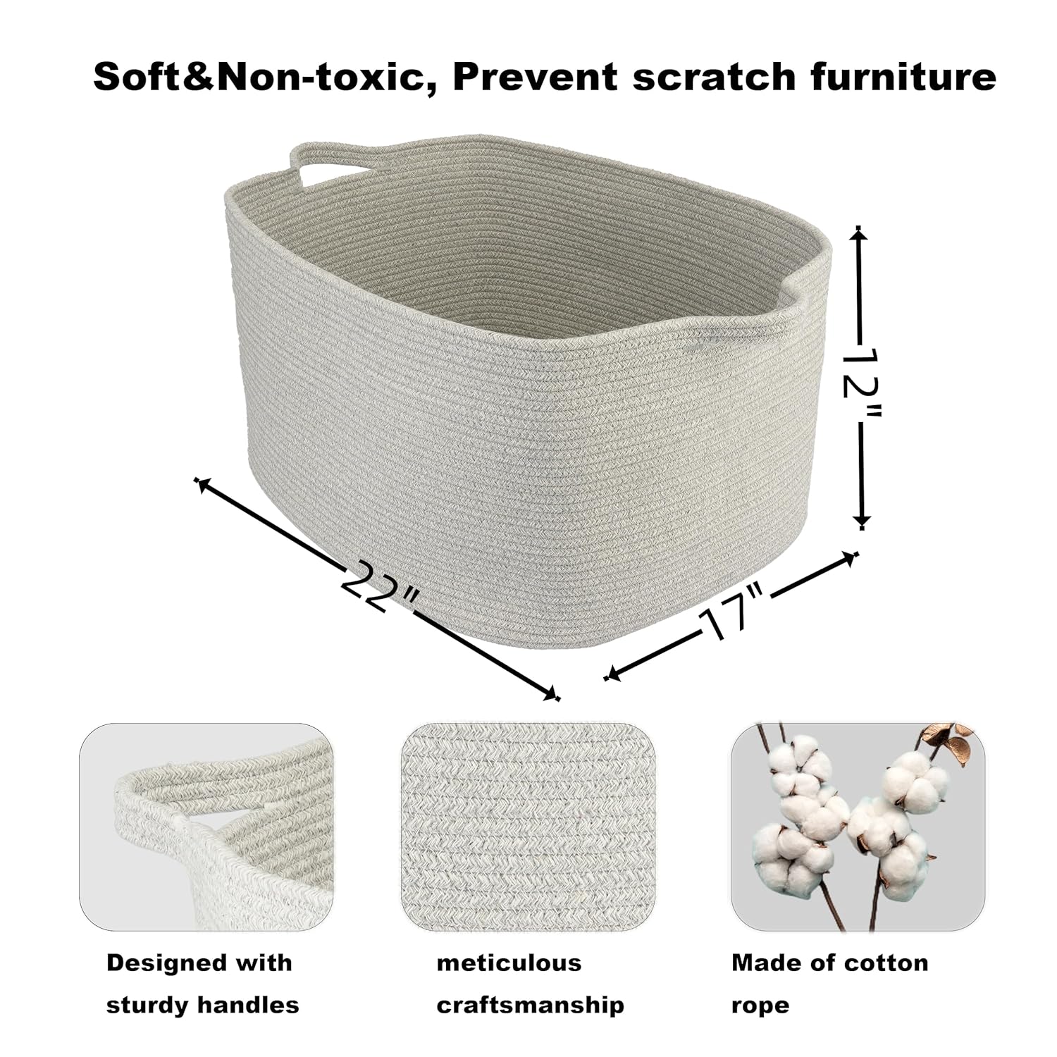 Large Woven Rope Storage Basket