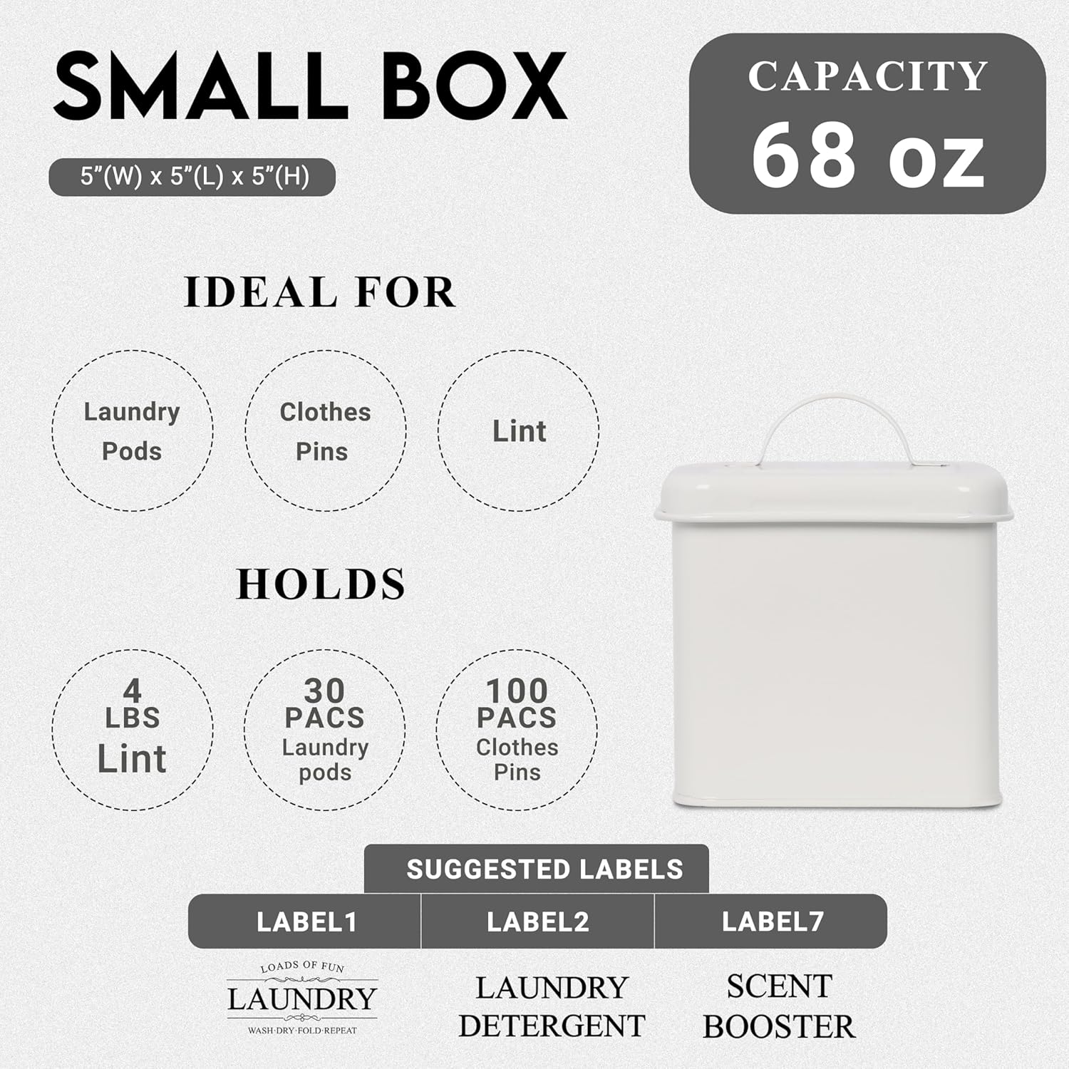 3-Set Modern Farmhouse Laundry Storage Durable Stylish