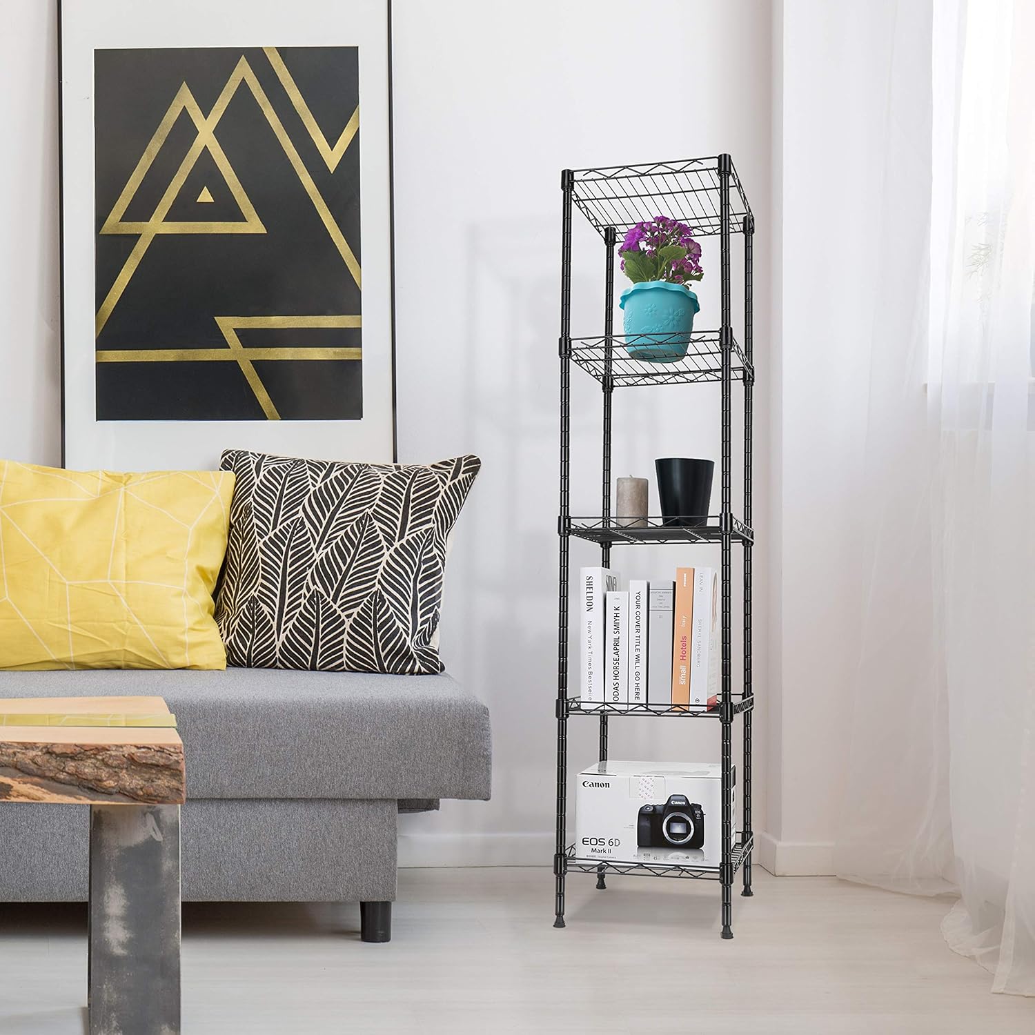 Strong HelperGIOTORENT 5-Tier Metal Shelf Black