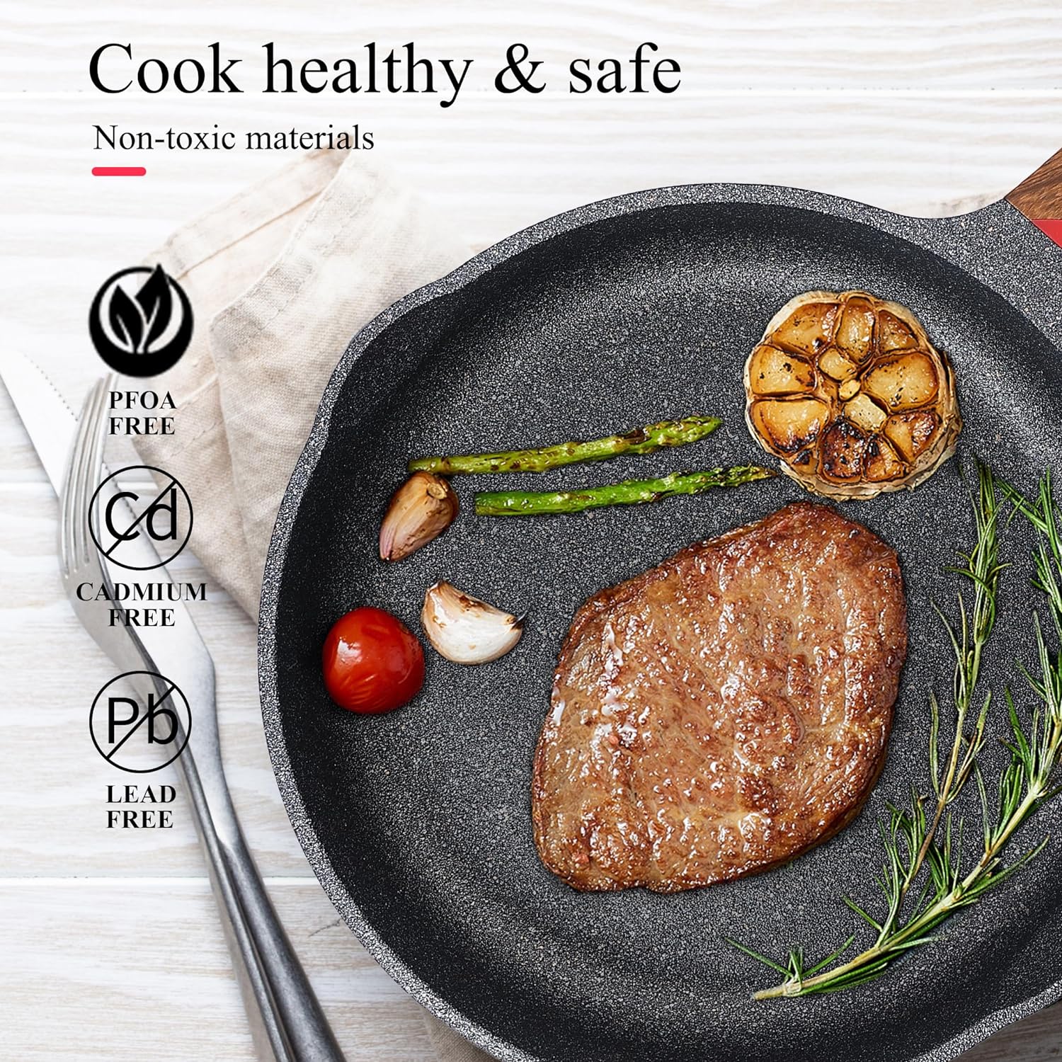 Vinchef 95-inch Nonstick Cast Aluminum Frying Pan