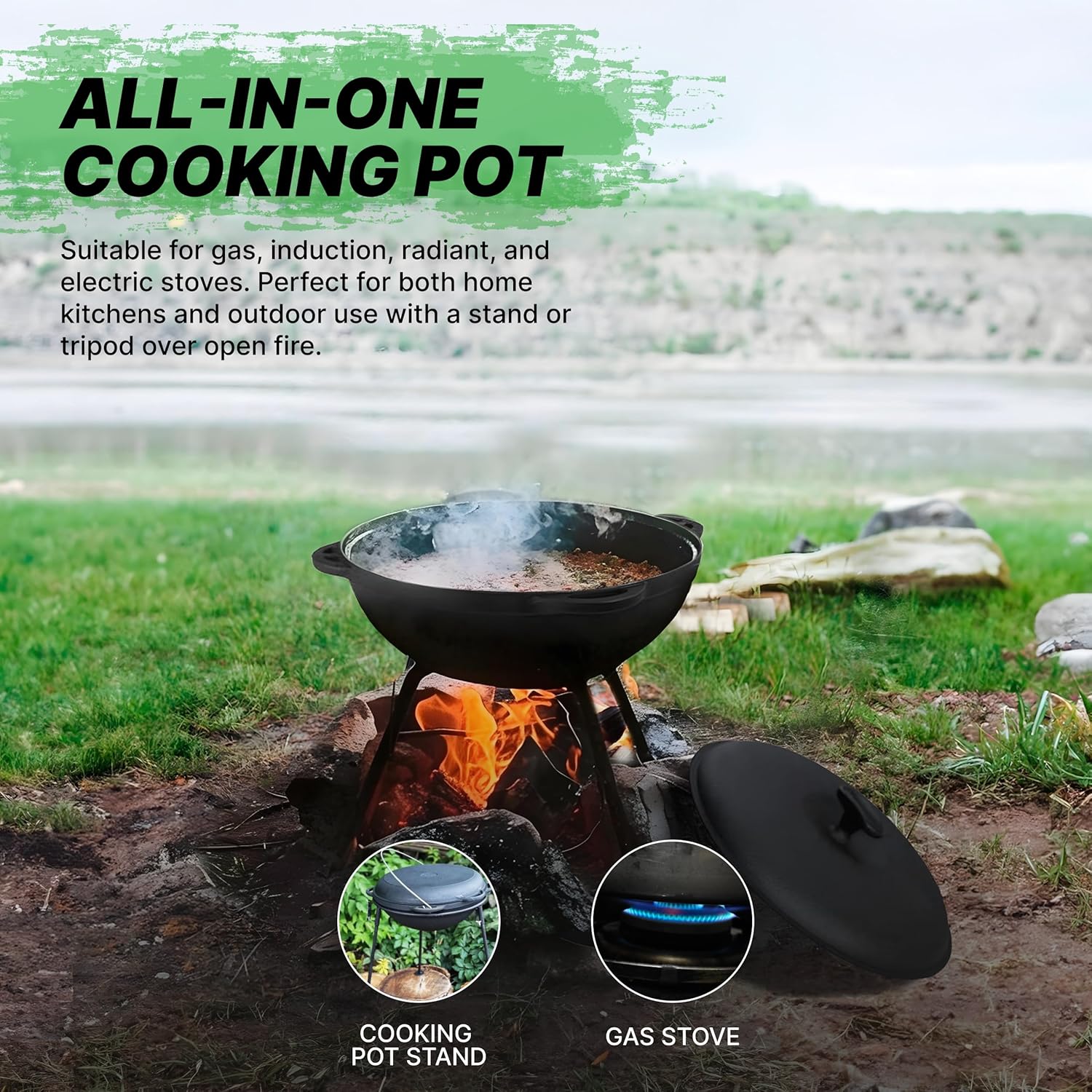 CKG 12L Cast Iron Kazan for Plov Making