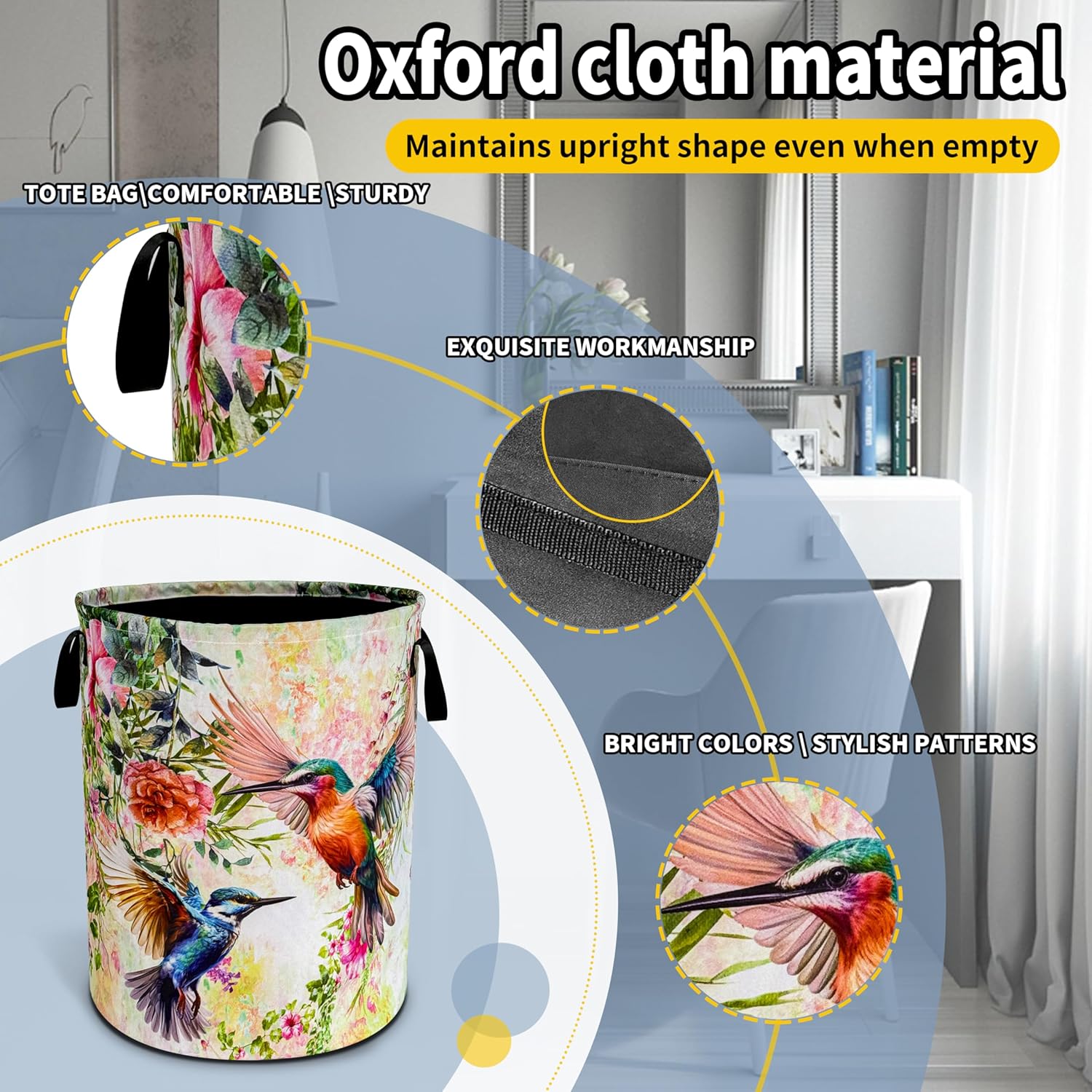 Adorable Hummingbird Storage Basket for Laundry