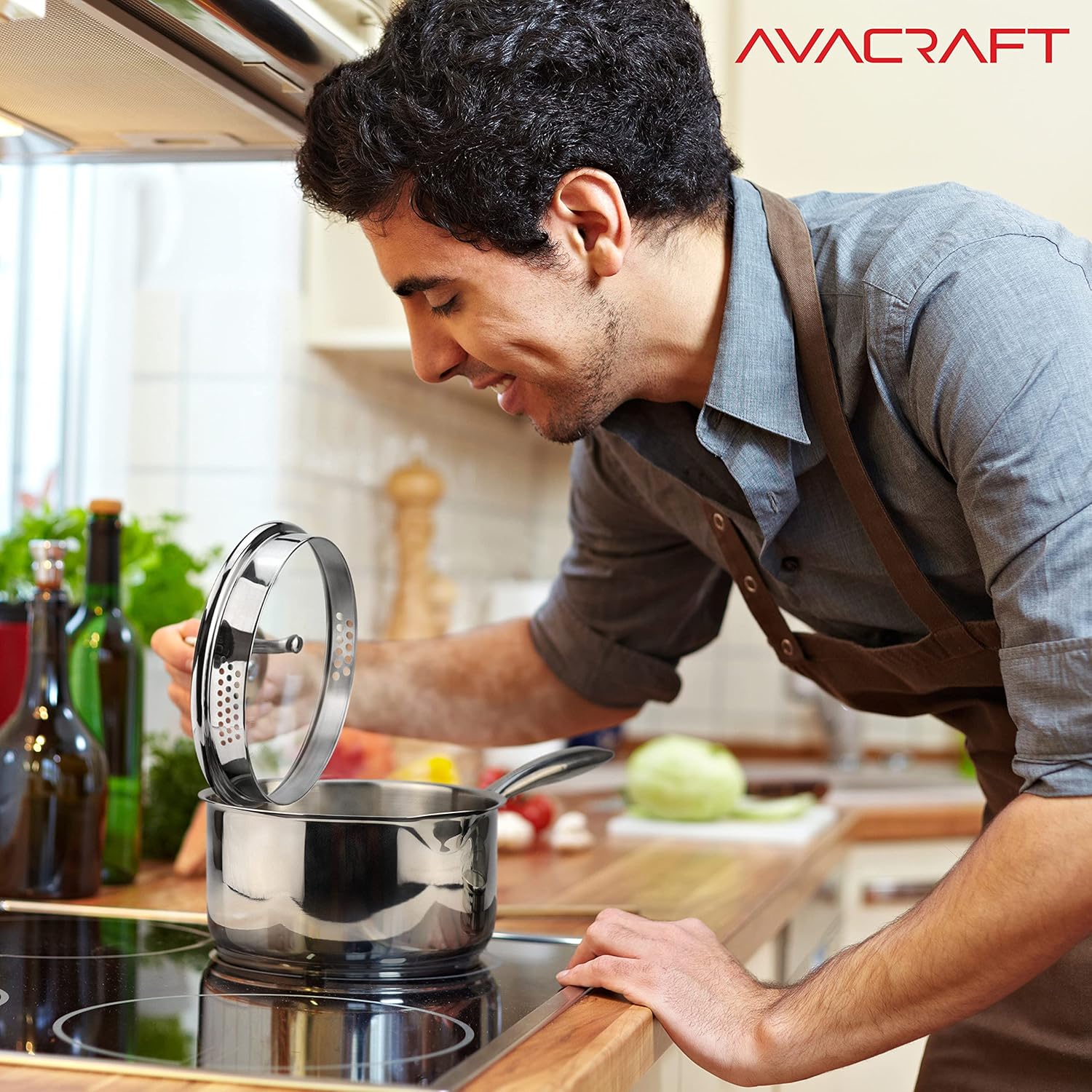 Stainless Steel Saucepan with Glass Lid for Home Kitchen