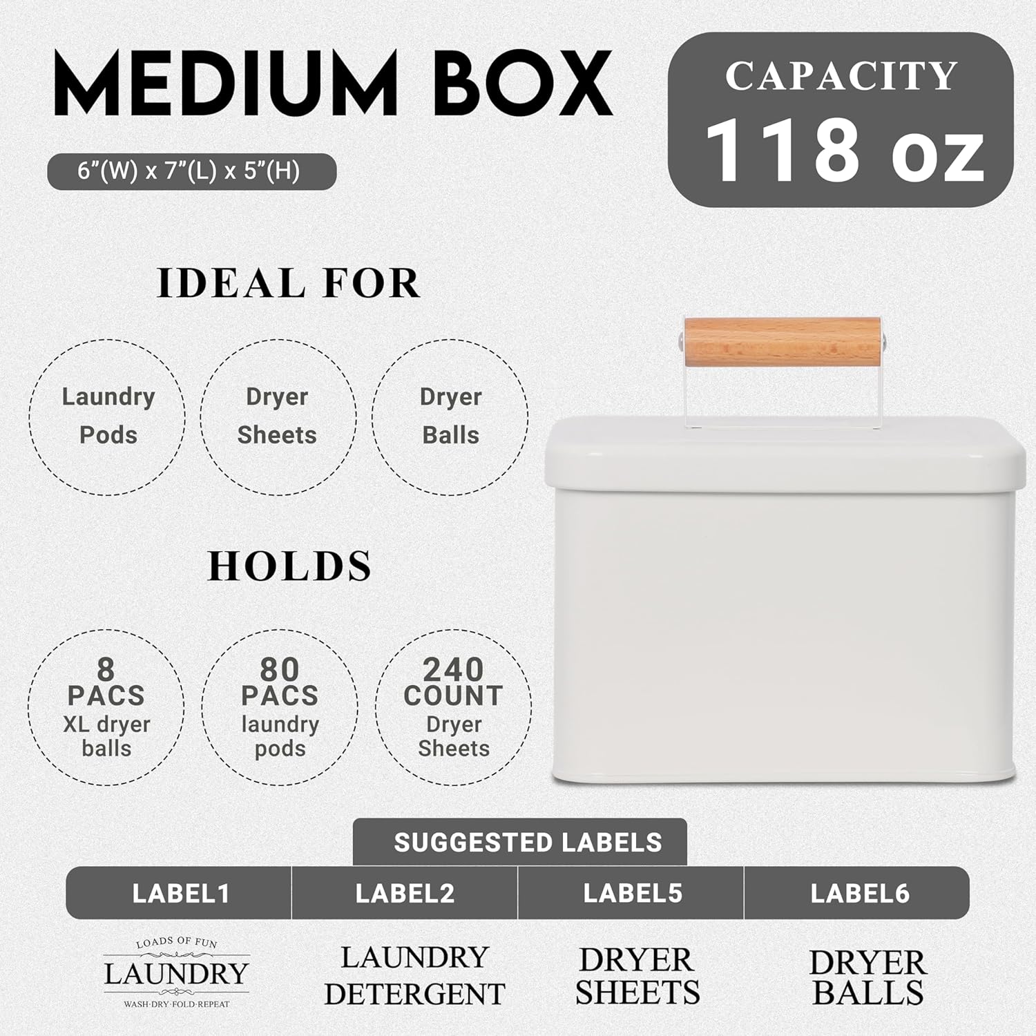 3-Set Modern Farmhouse Laundry Storage Durable Stylish