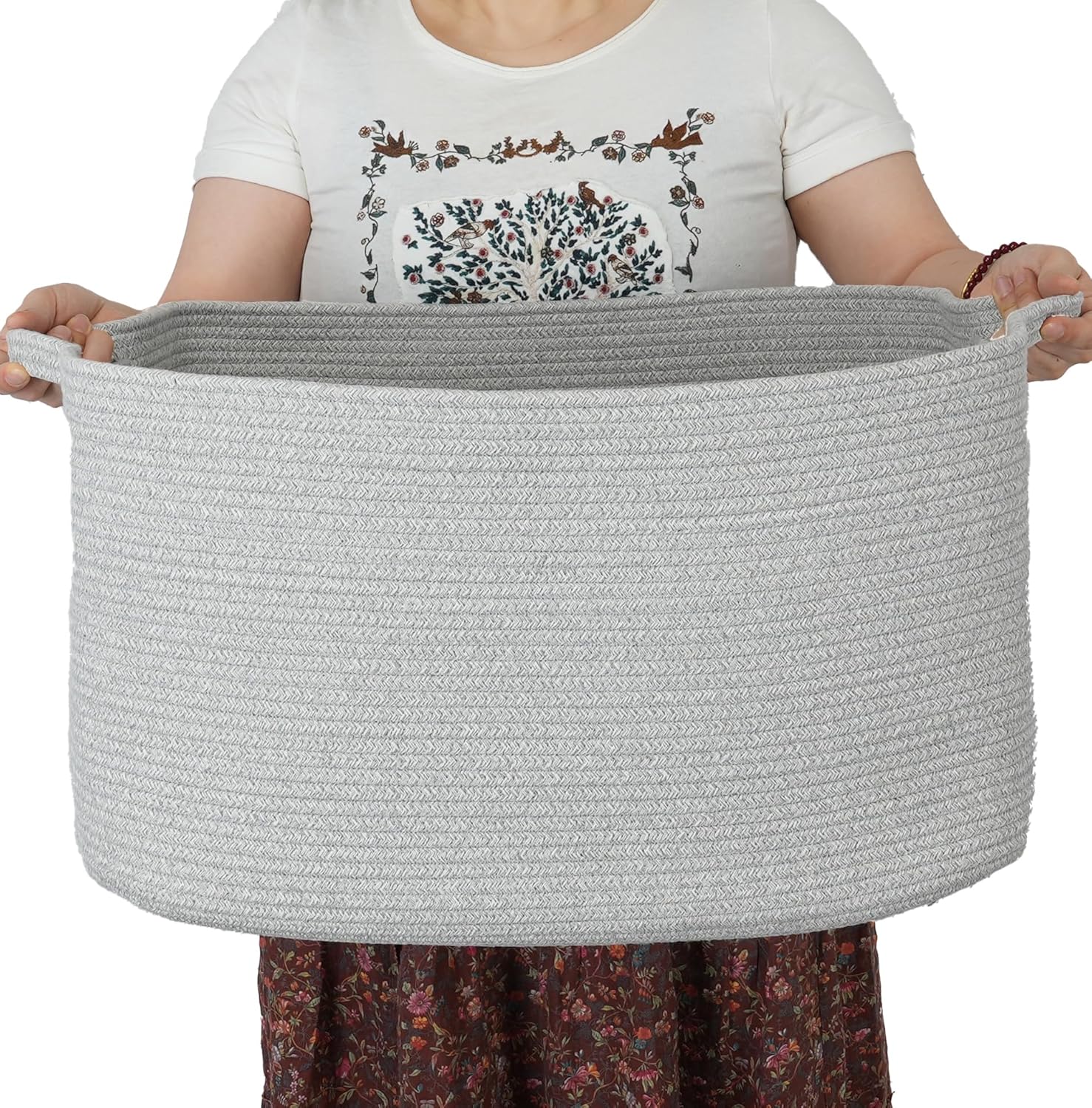 Large Woven Rope Storage Basket